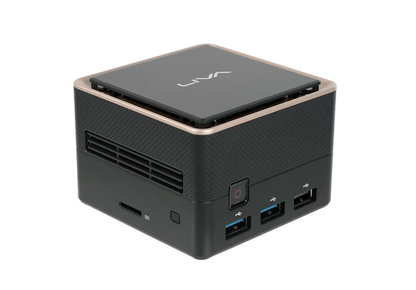 ECS LIVA Q3 Plus AMD Ryzen Embedded V1000 V1605B 8 GB DDR4-SDRAM 128 GB eMMC Mini PC Sort