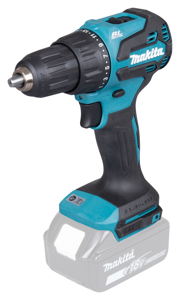 Makita DHP490Z elektrisk skruetrækker & slagbor 1900 rpm Blå, Sort