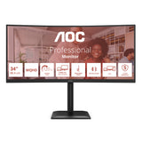 AOC E4 CU34E4CV computerskærm 86,4 cm (34") 3440 x 1440 pixel UltraWide Quad HD LCD Sort