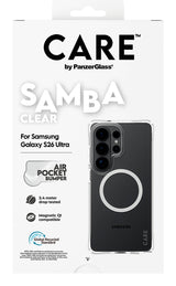 PanzerGlass CARE™ by ® Samba Case Transparant m. Hvid Qi Samsung Galaxy S26 Ultra