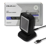 Qoltec 50864 stregkodelæser Fast stregkodelæser 1D/2D LED Sort