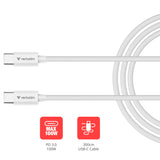 Verbatim 32409 USB-kabel USB 2.0 3 m USB C 0,48 Gbit/sek. 100 W Hvid