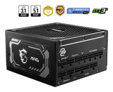 MSI MAG A1000GL PCIE5 enhed til strømforsyning 1000 W 24-pin ATX ATX Sort