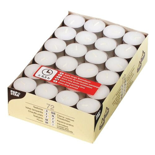 Papstar 15230 vokslys Cylinder Hvid 72 stk