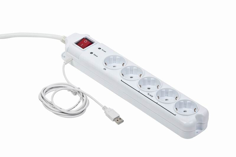 Gembird PCW-MS2G overspændingsbeskytter Hvid 5 AC stikkontakt(er) 250 V 1,8 m