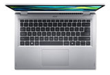 Acer Aspire Go Spin 14 AGSP14-31PT-36R6 Intel Core 3 N355 Hybrid (2-i-1) 35,6 cm (14") Berøringsskærm WUXGA 16 GB LPDDR5-SDRAM 512 GB SSD Wi-Fi 6 (802.11ax) Windows 11 Home Tysk Sølv