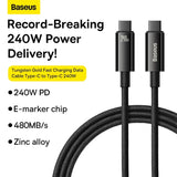 Baseus CAWJ040201 USB-kabel USB 2.0 3 m USB C 0,48 Gbit/sek. 240 W Sort