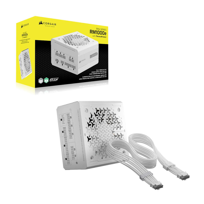 Corsair RM Series RM1000e enhed til strømforsyning 1000 W 24-pin ATX ATX Hvid