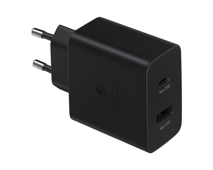Samsung EP-TA220NBEGEU oplader til mobil enhed Hovedtelefoner, Headset, Laptop, Smartphone, SmartWatch, Tablet Sort Vekselstrøm Indendørs