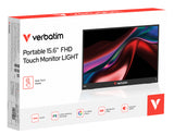 Verbatim Portable 15.6" FHD Touch Monitor LIGHT Bærbar skærm Sort 39,6 cm (15.6") LCD 1920 x 1080 pixel