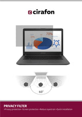Cirafon DPF13.3-10 antirefleks skærm 33,8 cm (13.3") Laptop Rammeløst display privatlivsfilter