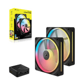 Corsair iCUE LINK LX140-R RGB Computerkabinet Ventilator 14 cm Sort 2 stk