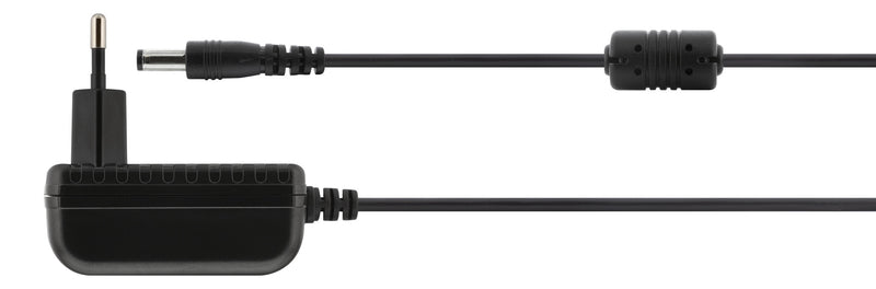 Deltaco Strømforsyning, 100-240V AC 50/60Hz til 12V DC, 1A, 1,5m