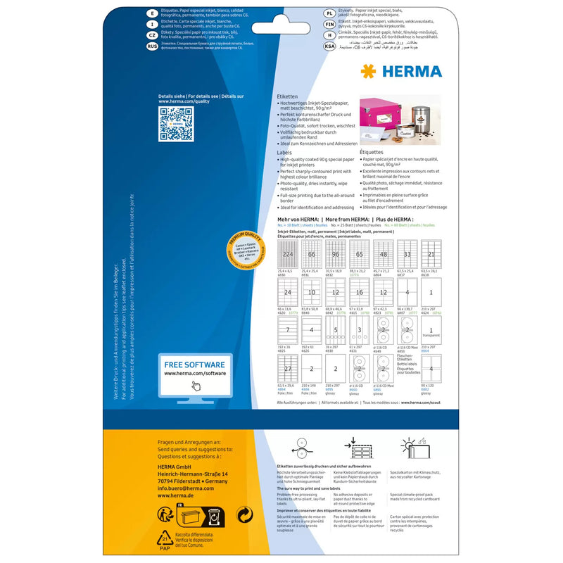HERMA 8842 adresse- og postetiket Hvid