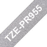 Brother TZE-PR955 etiketbånd Hvid på sølv