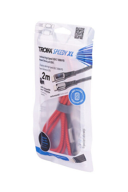 TROIKA CBL20/RD USB-kabel 2 m USB C USB C/Lightning 100 W Rød