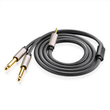 Ugreen 10613 lydkabel 1 m 2 x 6.35mm 3.5mm Sort