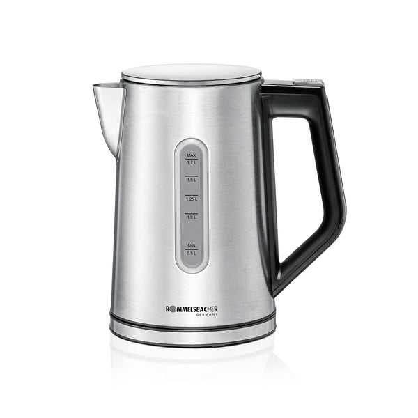 Rommelsbacher Wasserkocher WK 3000 elkedel 1,7 L 3000 W Sort, Rustfrit stål