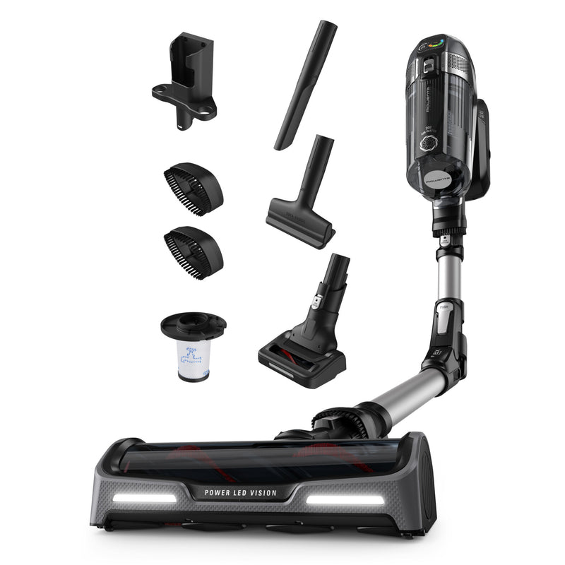 Rowenta X-Force RH9958 2-i-1 stangstøvsuger Batteri Dry HEPA Poseløs 0,9 L Sort, Grå