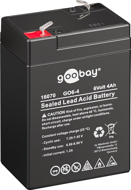 Goobay 16070 UPS batteri Blybatterier (VRLA) 6 V 4 At