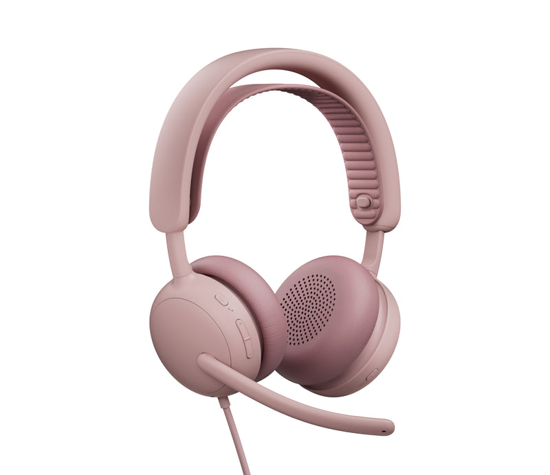Logitech Zone Wired 2 Headset Ledningsført Opkald/musik USB Type-C / USB Type-A Rose