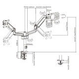 Gembird MA-DA2P-01 skærmbeslag og -stativer 81,3 cm (32") Skrivebord Sort