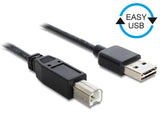 DeLOCK 1m USB 2.0 A - B m/m USB-kabel USB A USB B 0,48 Gbit/sek. Sort