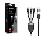 Conceptronic ETTA06B15 USB-kabel USB 2.0 1,5 m USB C USB C/Micro-USB B/Lightning 0,48 Gbit/sek. 100 W Sort