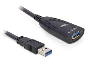 DeLOCK USB 3.0 5m USB-kabel USB 3.2 Gen 1 (3.1 Gen 1) Sort