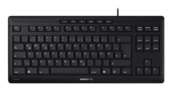 CHERRY STREAM KEYBOARD TKL tastatur Universel USB QWERTZ Tysk Sort