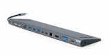 Gembird A-CM-COMBO9-01 dockingstation USB 3.2 Gen 1 (3.1 Gen 1) Type-C Grå