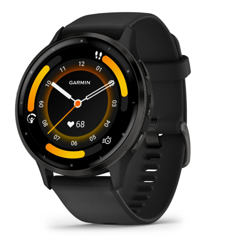 Garmin Venu 3 3,56 cm (1.4") AMOLED 45 mm Digital 454 x 454 pixel Berøringsskærm Sort Wi-Fi GPS (satellit)