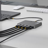 StarTech.com QUAD-USB-HDMI-ADAPT dockingstation Ledningsført USB 3.2 Gen 1 (3.1 Gen 1) Type-C Grå