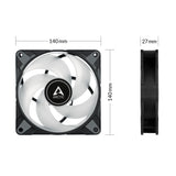 ARCTIC P14 PWM PST A-RGB 0dB Computerkabinet Ventilator 14 cm Sort 1 stk
