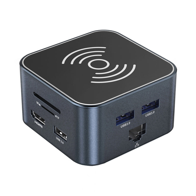 Wozinsky 12w1 ladowanie bezprzewodowe aluminiowy kabel 15 cm Ledningsført USB 3.2 Gen 2 (3.1 Gen 2) Type-C Grå