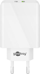 Goobay 44957 oplader til mobil enhed Digitalt kamera, Hovedtelefoner, Mobiltelefon, SmartWatch, Tablet Hvid Vekselstrøm Hurtig opladning Indendørs