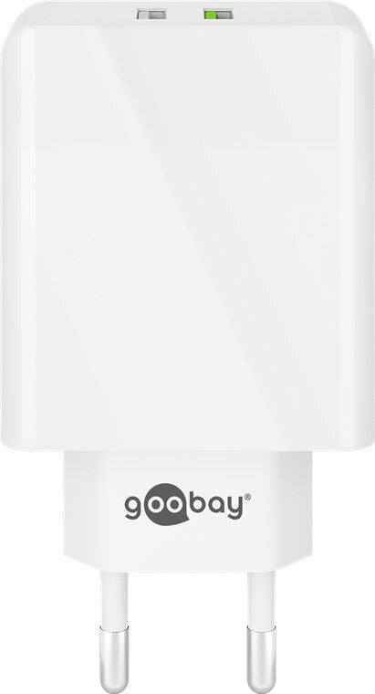 Goobay 44957 oplader til mobil enhed Digitalt kamera, Hovedtelefoner, Mobiltelefon, SmartWatch, Tablet Hvid Vekselstrøm Hurtig opladning Indendørs