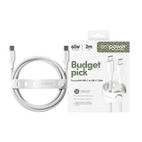 PanzerGlass empower™ by ® Racing 60W USB-C to USB-C Kabel | USB 2.0 | 2M | Silver White