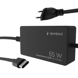 Gembird NPA-AC-PDQC65-01 oplader til mobil enhed Universel Sort Vekselstrøm Hurtig opladning Indendørs