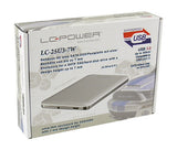 LC-Power LC-25U3-7W drevkabinet Aluminium, Hvid 2.5"