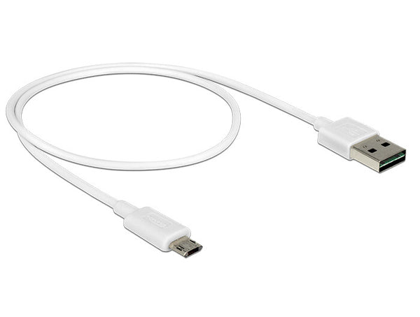 DeLOCK 84806 USB-kabel USB 2.0 0,5 m USB A Micro-USB B 0,48 Gbit/sek. Hvid