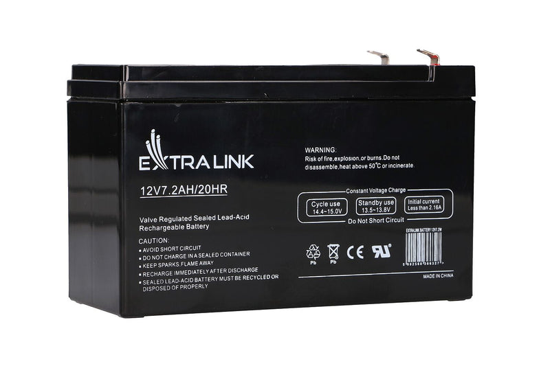 Extralink AGM 12V 7.2Ah - Batterie - 7.200 mAh Blybatterier (VRLA) 7,2 At