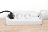 Digitus DA-70626 stikdåse 1,5 m 3 AC stikkontakt(er) Indendørs Hvid