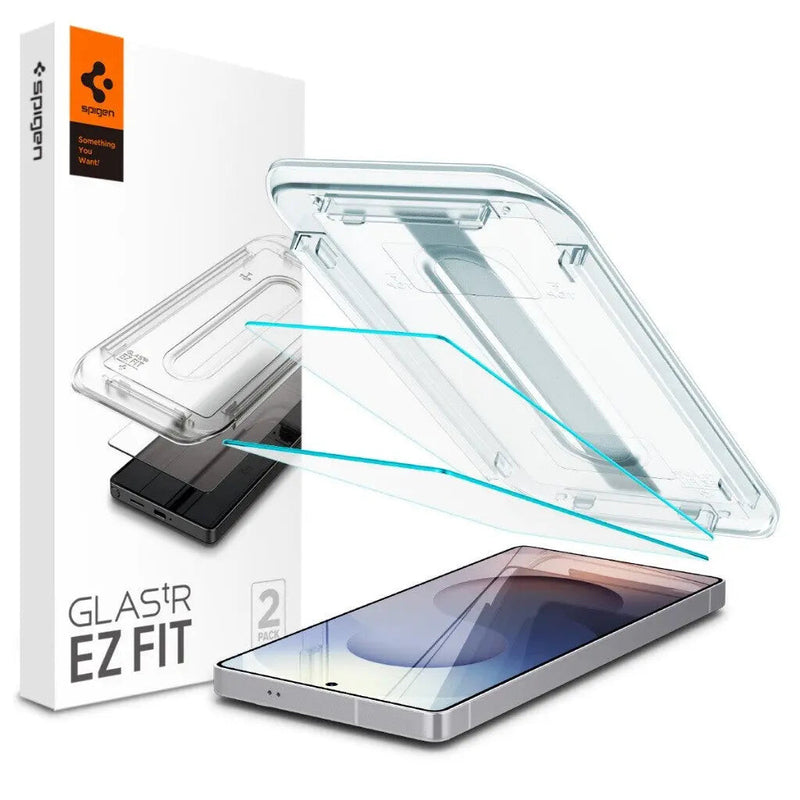Spigen Glas.tR EZ Fit Klar skærmbeskytter Samsung 2 stk