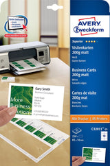 Avery C32011-25 ikke-klæbende etiket 250 stk Hvid Rektandel