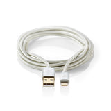 Nedis CCTB39300AL10 kabel til mobiltelefon Aluminium 1 m USB A Lightning