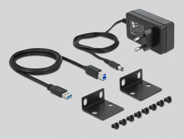 DeLOCK 64112 interface hub USB 3.2 Gen 1 (3.1 Gen 1) Type-B 5000 Mbit/s Sort
